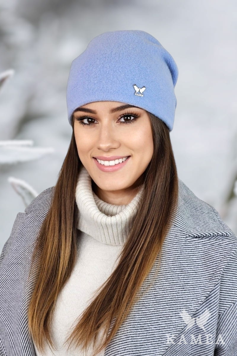 Čepice, Model: Lily, Barva: světle modrá, Složení materiálu: 80% Vlna; 20% Polyamid, Určení: Podzim/Zima, Velikost: Univerzální (54-60)