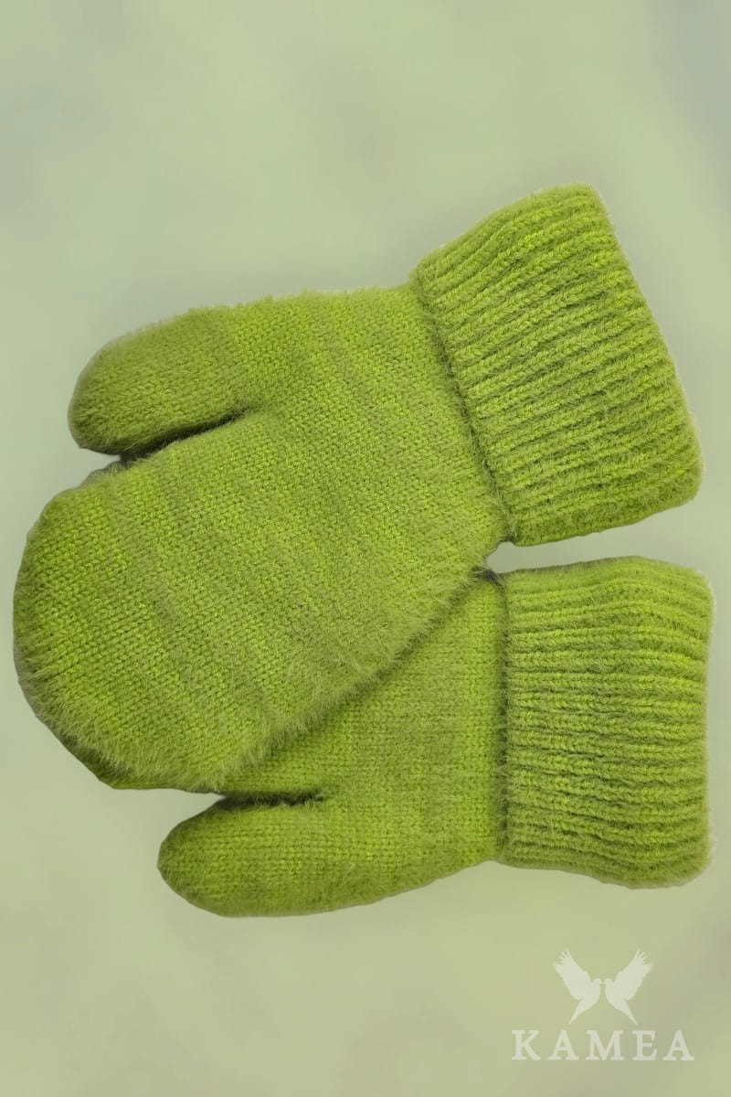 Rękawiczki, Model: Benita-Rękawiczki, Kolor: limonka, Skład materiału: 55% Poliamid; 35% Wiskoza; 6% Poliester; 4% Modal, Rozmiar: Uniwersalny (Rękawiczki, zdjęcie 3)