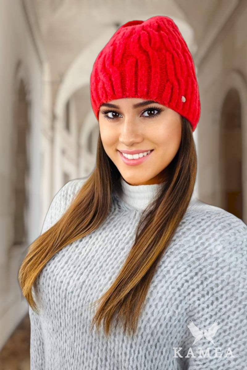 Čepice, Model: Gizma, Barva: korálová, Složení materiálu: 70% Akryl; 20% Vlna; 10% Polyamid, Velikost: Univerzální (54-60)