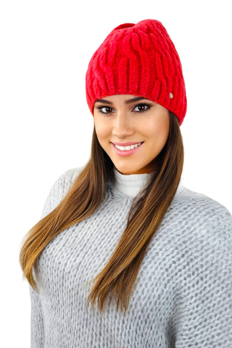 Čepice, Model: Gizma, Barva: korálová, Složení materiálu: 70% Akryl; 20% Vlna; 10% Polyamid, Velikost: Univerzální (54-60) (Čepice, fotografie 2)