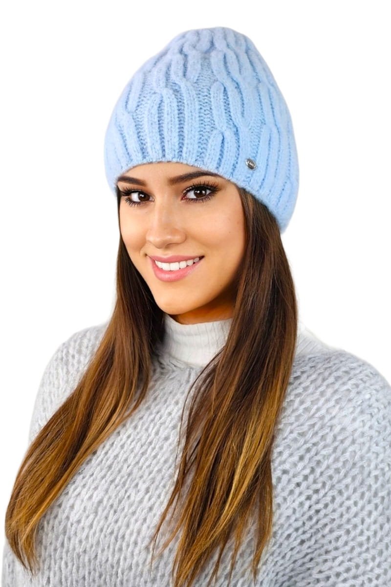 Czapki, Model: Gizma, Kolor: błękitny, Skład materiału: 70% Akryl; 20% Wełna; 10% Poliamid, Rozmiar: Uniwersalny (54-60) (Czapki, zdjęcie 2)