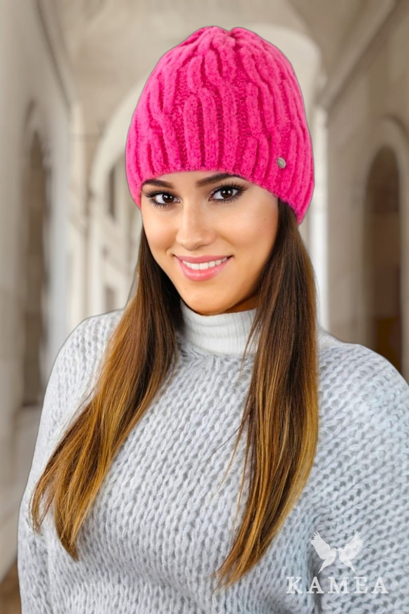Čepice, Model: Gizma, Barva: fuchsie, Složení materiálu: 70% Akryl; 20% Vlna; 10% Polyamid, Určení: Podzim/Zima, Velikost: Univerzální (54-60)