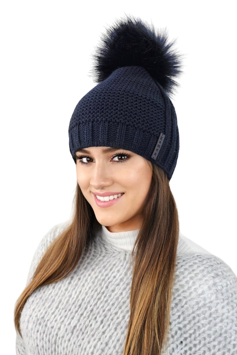 Čepice, Model: Fiona, Barva: námořnická, Složení materiálu: 50% Akryl; 30% Vlna; 20% Polyamid, Určení: Podzim/Zima, Velikost: Univerzální (54-60) (Čepice, fotografie 2)