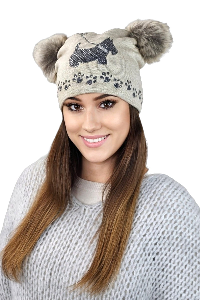 Čepice, Model: Avril, Barva: béžová, Složení materiálu: 50% Akryl; 30% Vlna; 20% Polyamid, Určení: Podzim/Zima, Velikost: Univerzální (54-60) (Čepice, fotografie 2)