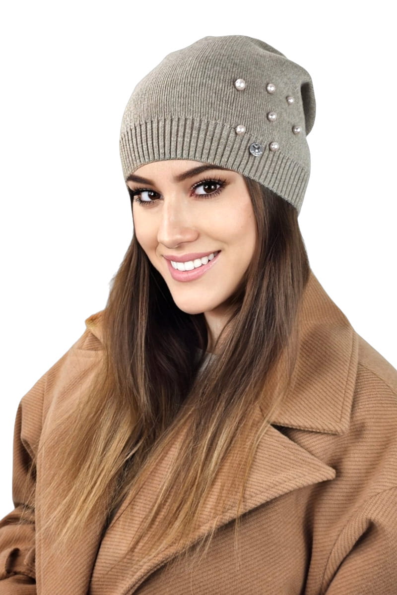 Čepice, Model: Kalcyt, Barva: tmavě béžová, Složení materiálu: 50% Akryl; 30% Vlna; 20% Polyamid, Určení: Podzim/Zima, Velikost: Univerzální (54-60) (Čepice, obrázek 2)