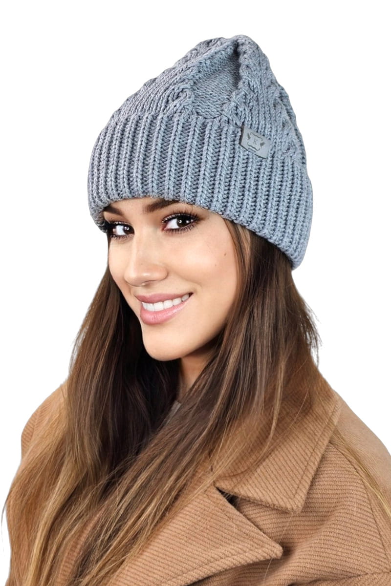 Čepice, Model: Stella, Barva: šedá, Složení materiálu: 50% Akryl; 30% Vlna; 20% Polyamid, Určení: Podzim/Zima, Velikost: Univerzální (54-60)