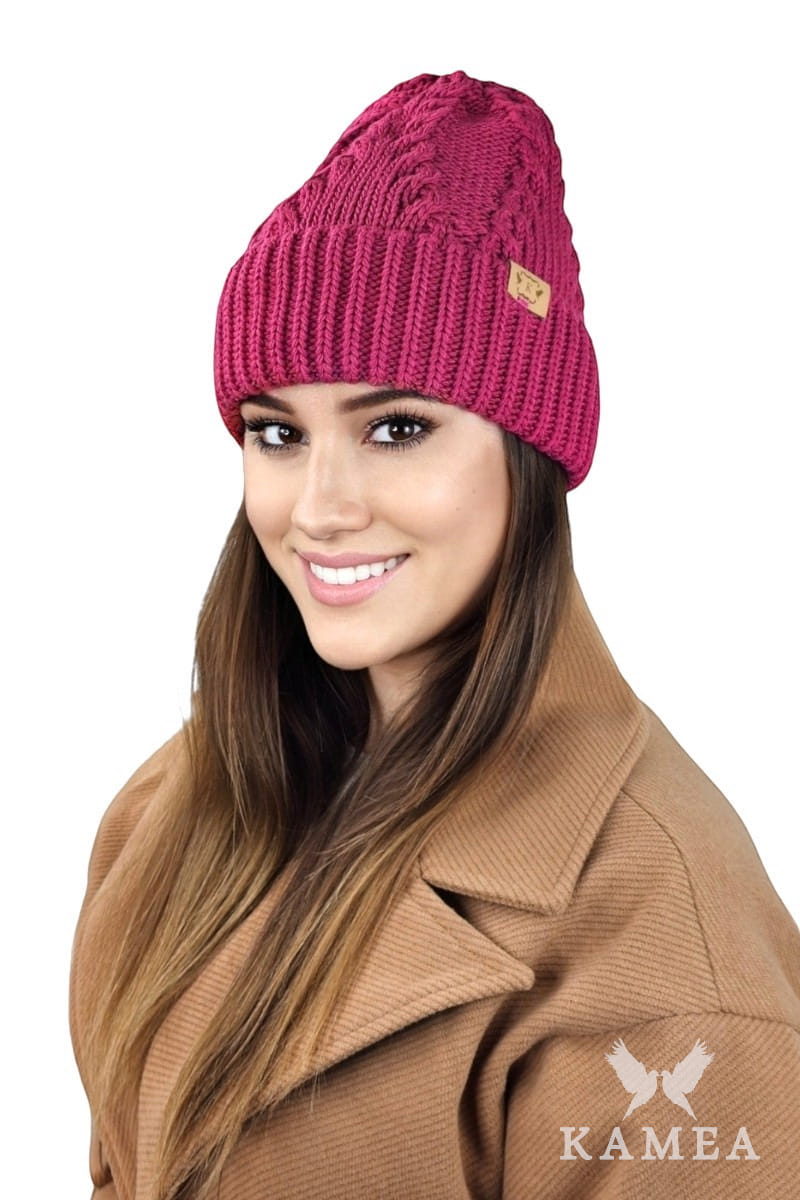 Čepice, Model: Stella, Barva: fuchsie, Složení materiálu: 50% Akryl; 30% Vlna; 20% Polyamid, Určení: Podzim/Zima, Velikost: Univerzální (54-60)