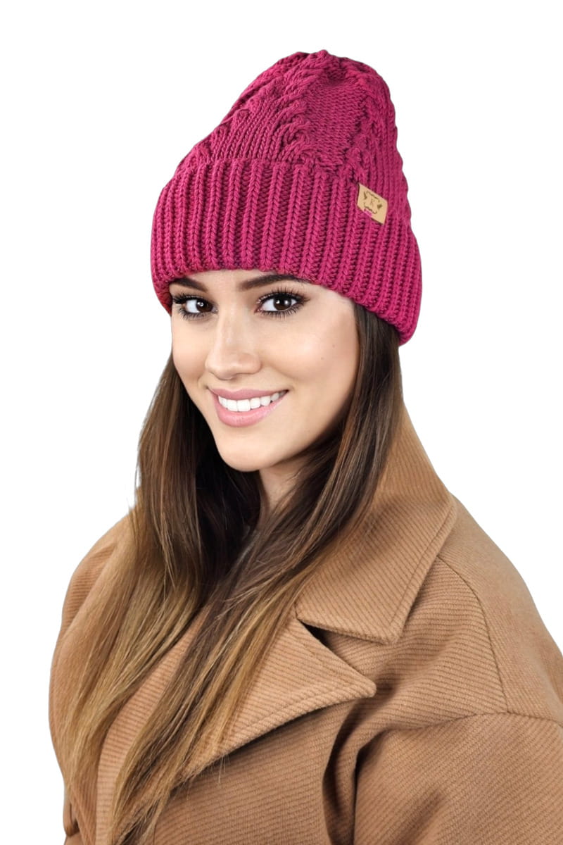 Čepice, Model: Stella, Barva: fuchsie, Složení materiálu: 50% Akryl; 30% Vlna; 20% Polyamid, Určení: Podzim/Zima, Velikost: Univerzální (54-60) (Čepice, fotografie 2)
