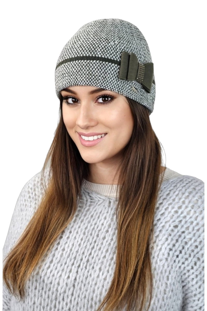Čepice, Model: Bolonia, Barva: khaki, Složení materiálu: 50% Akryl; 30% Vlna; 10% Viskóza; 10% Alpaka, Určení: Podzim/Zima, Velikost: Univerzální (54-60) (Čepice, fotografie 2)