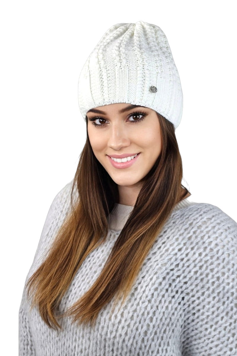 Čepice, Model: Filona, Barva: ekru, Složení materiálu: 50% Akryl; 30% Vlna; 20% Polyamid, Určení: Podzim/Zima, Velikost: Univerzální (54-60) (Čepice, fotografie 2)