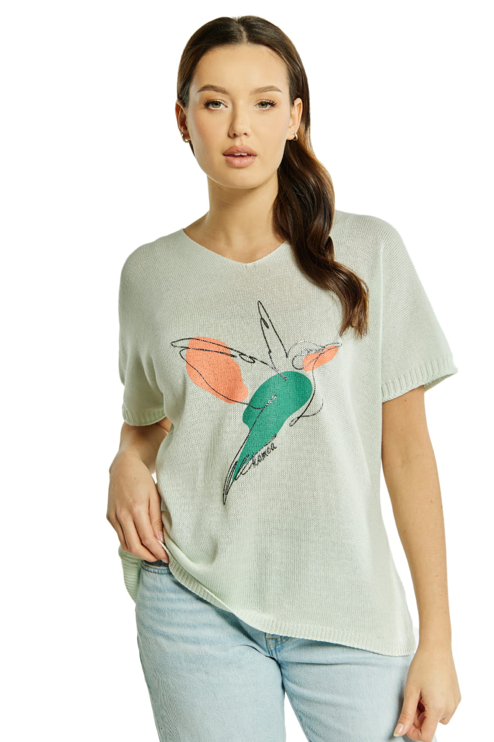 Sweter Damski, Model: Sw-Amadea-Uni, Kolor: pistacja, Skład materiału: 50% Bawełna ; 50% Akryl, Przeznaczenie: Wielosezonowe