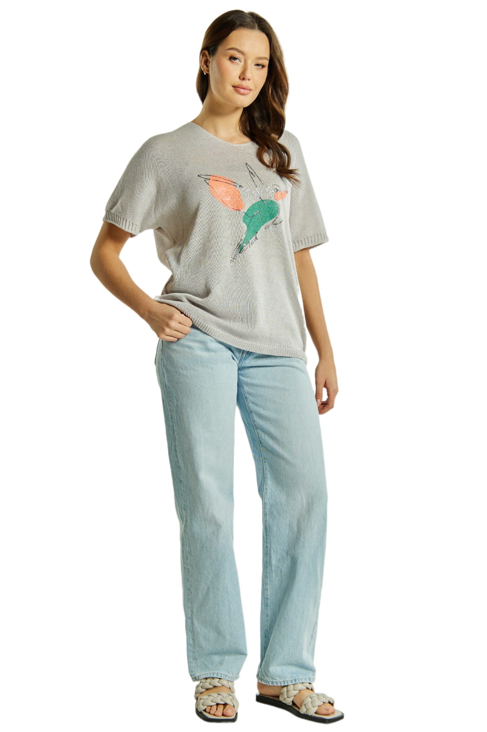 Sweter Damski, Model: Sw-Amadea-Uni, Kolor: jasny szary, Skład materiału: 50% Bawełna ; 50% Akryl (Sweter Damski, zdjęcie 3)