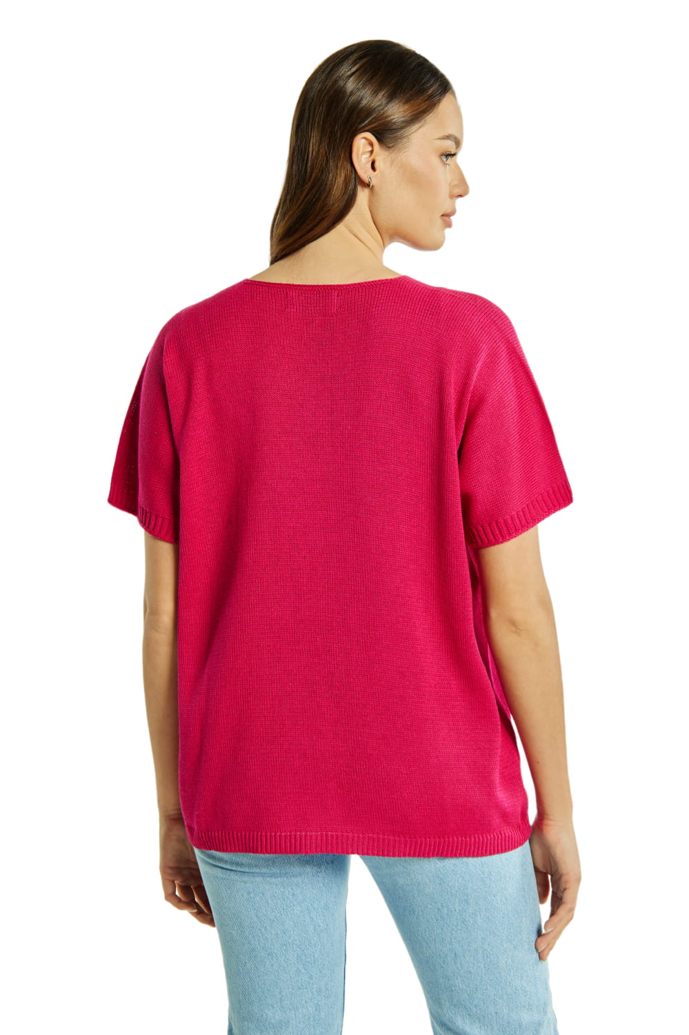 Sweter Damski, Model: Sw-Amadea-Uni, Kolor: fuksja, Skład materiału: 50% Bawełna ; 50% Akryl (Sweter Damski, zdjęcie 2)