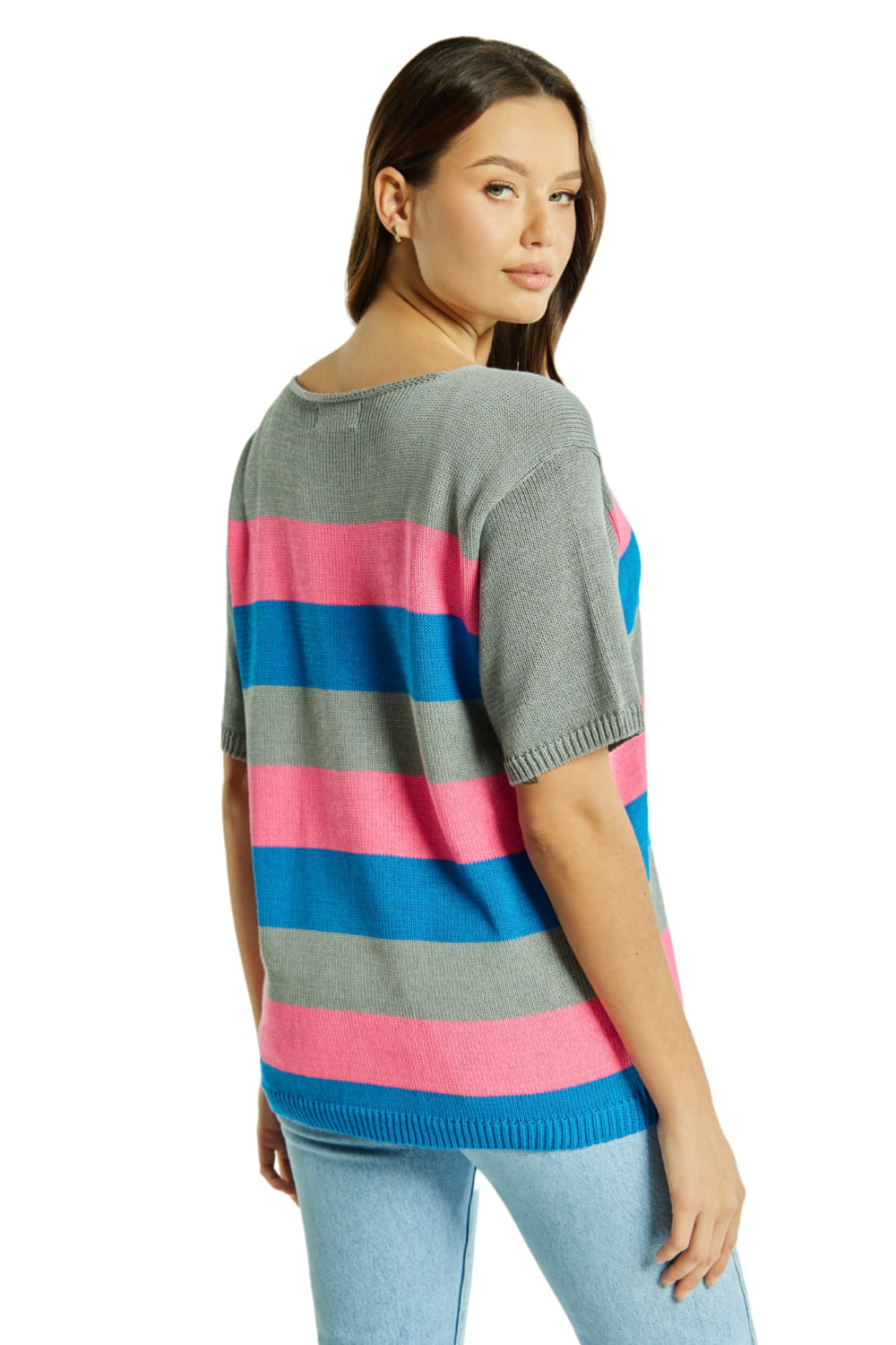 Sweter Damski, Model: Sw-Listera-Uni, Kolor: szary, Skład materiału: 50% Bawełna ; 50% Akryl (Sweter Damski, zdjęcie 3)