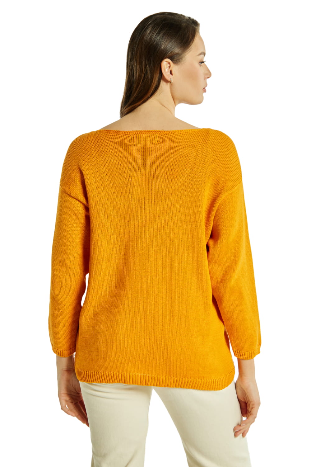 Sweter Damski, Model: Sw-Natali-S/M, Kolor: orange, Skład materiału: 50% Bawełna ; 50% Akryl, Przeznaczenie: Wielosezonowe (Sweter Damski, zdjęcie 2)