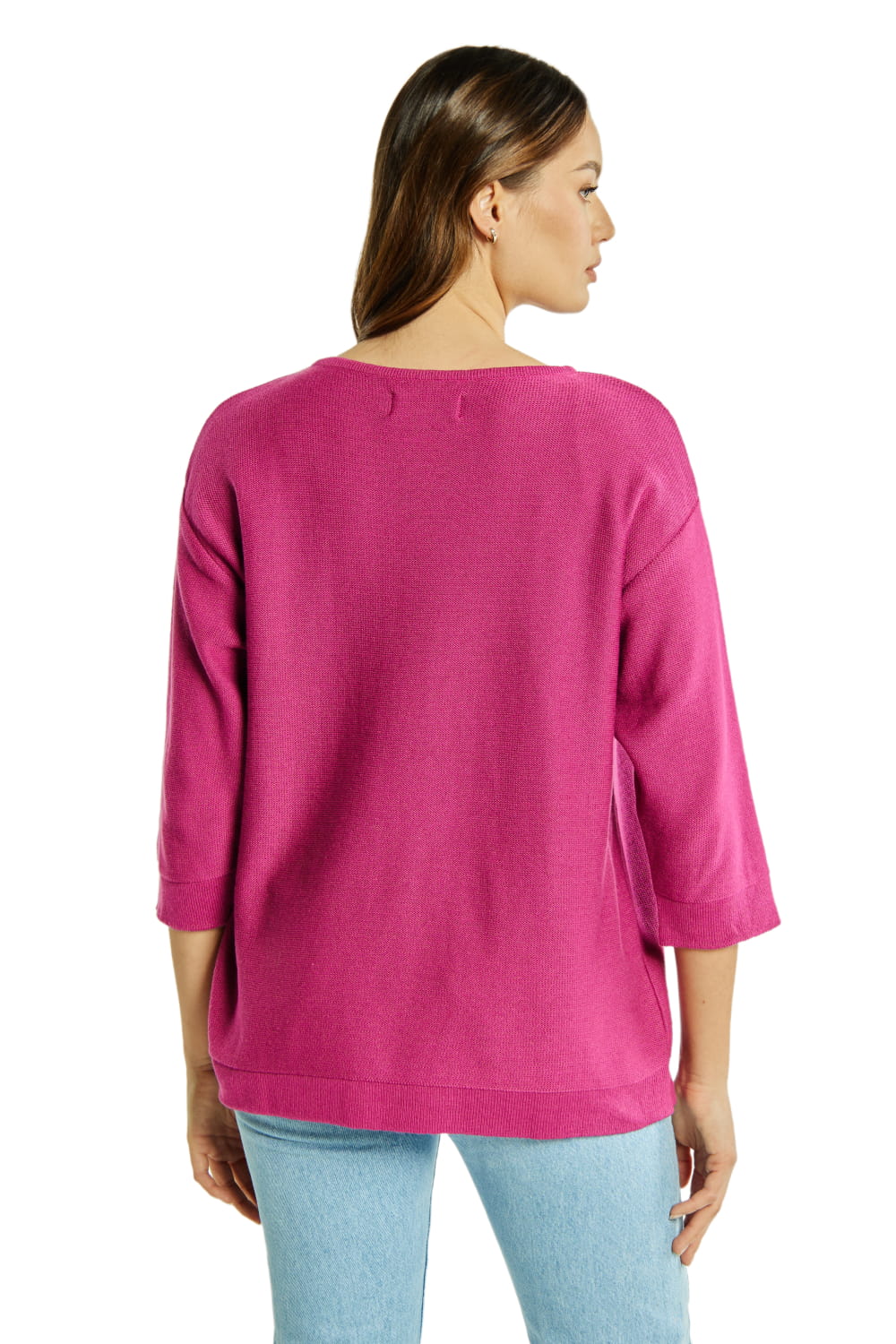 Sweter Damski, Model: Sw-Kalina-M, Kolor: fuksja, Skład materiału: 50% Bawełna ; 50% Akryl, Przeznaczenie: Wielosezonowe (Sweter Damski, zdjęcie 2)