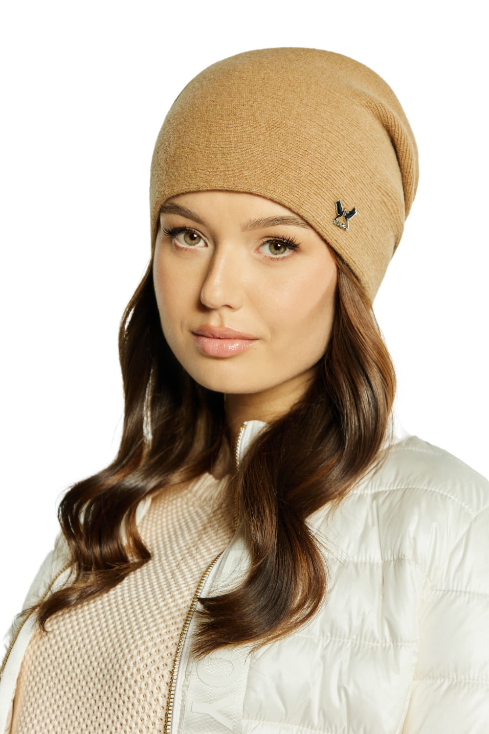 Czapki, Model: Lily, Kolor: piaskowy, Skład materiału: 80% Wełna; 20% Poliamid, Rozmiar: Uniwersalny (54-60)