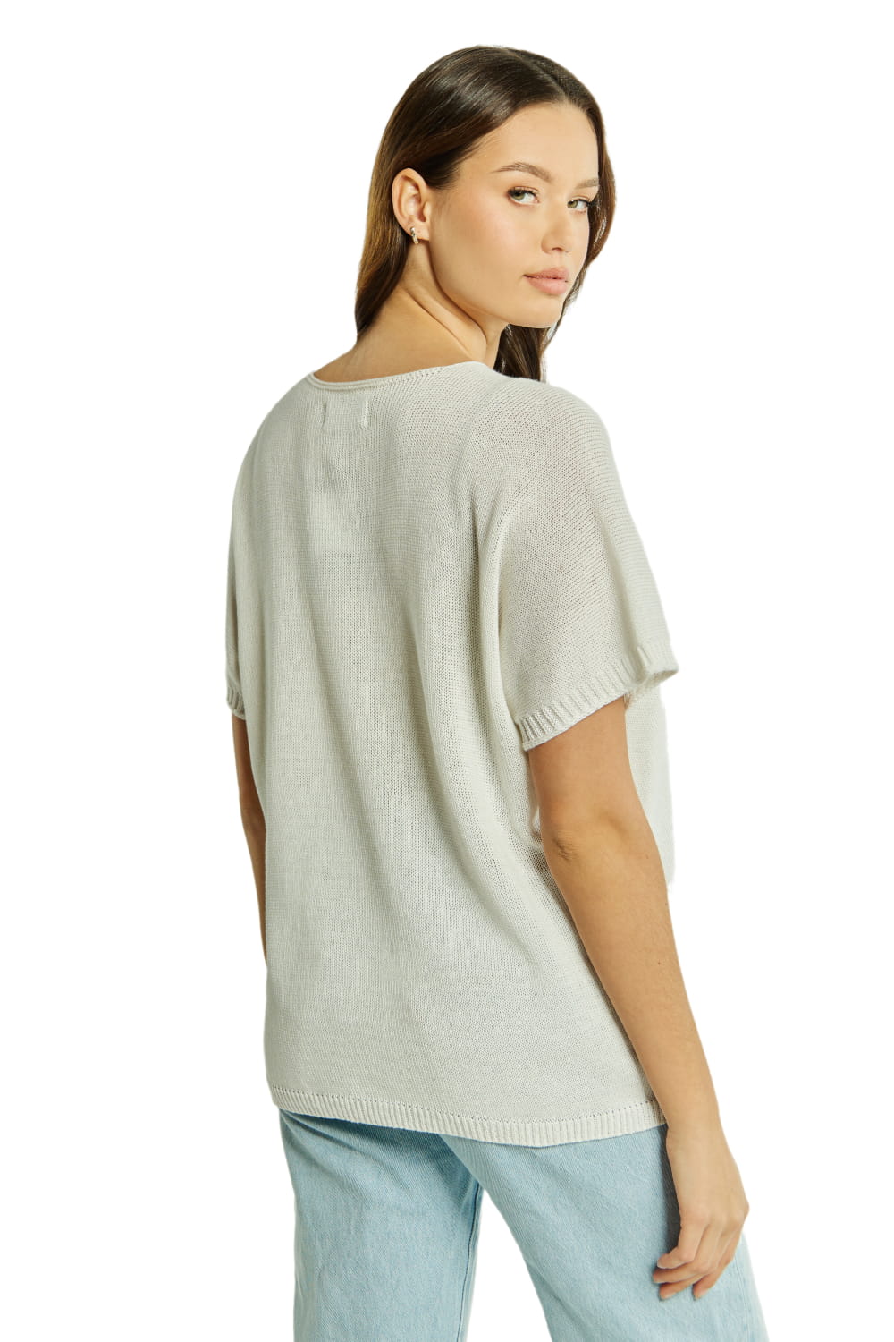 Sweter Damski, Model: Sw-Paloma-Uni, Kolor: biały, Skład materiału: 50% Bawełna ; 50% Akryl (Sweter Damski, zdjęcie 3)