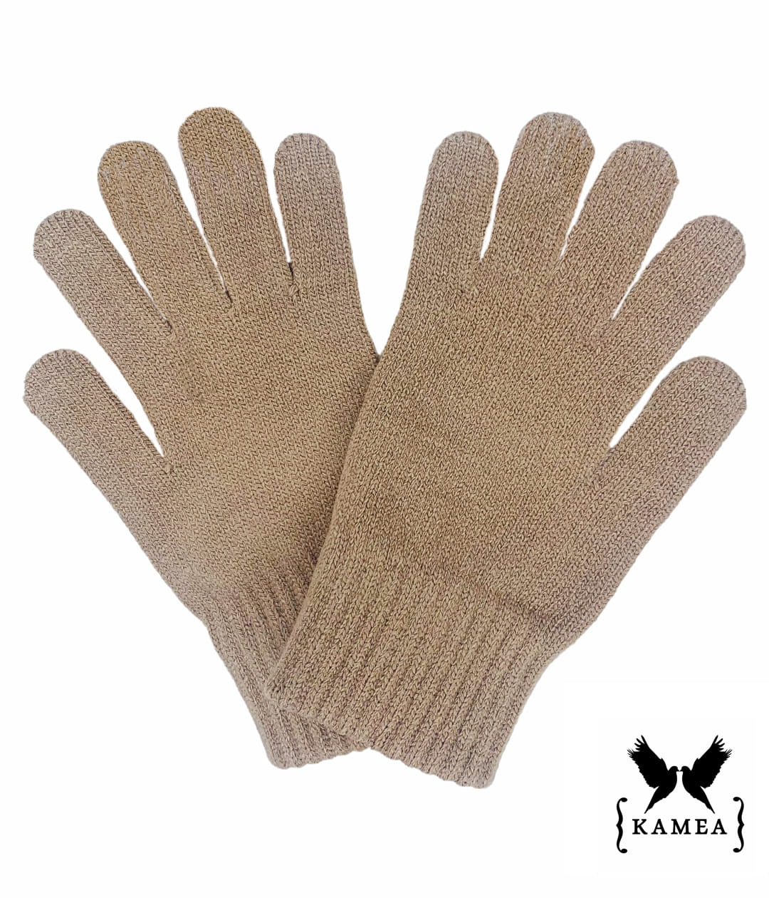 Rękawiczki, Model: Rękawiczki*02, Kolor: ciemny beżowy, Skład materiału: 40% Akryl; 25% Wiskoza; 20% Wełna; 15% Elastan, Przeznaczenie: Jesień/Zima, Rozmiar: Uniwersalny