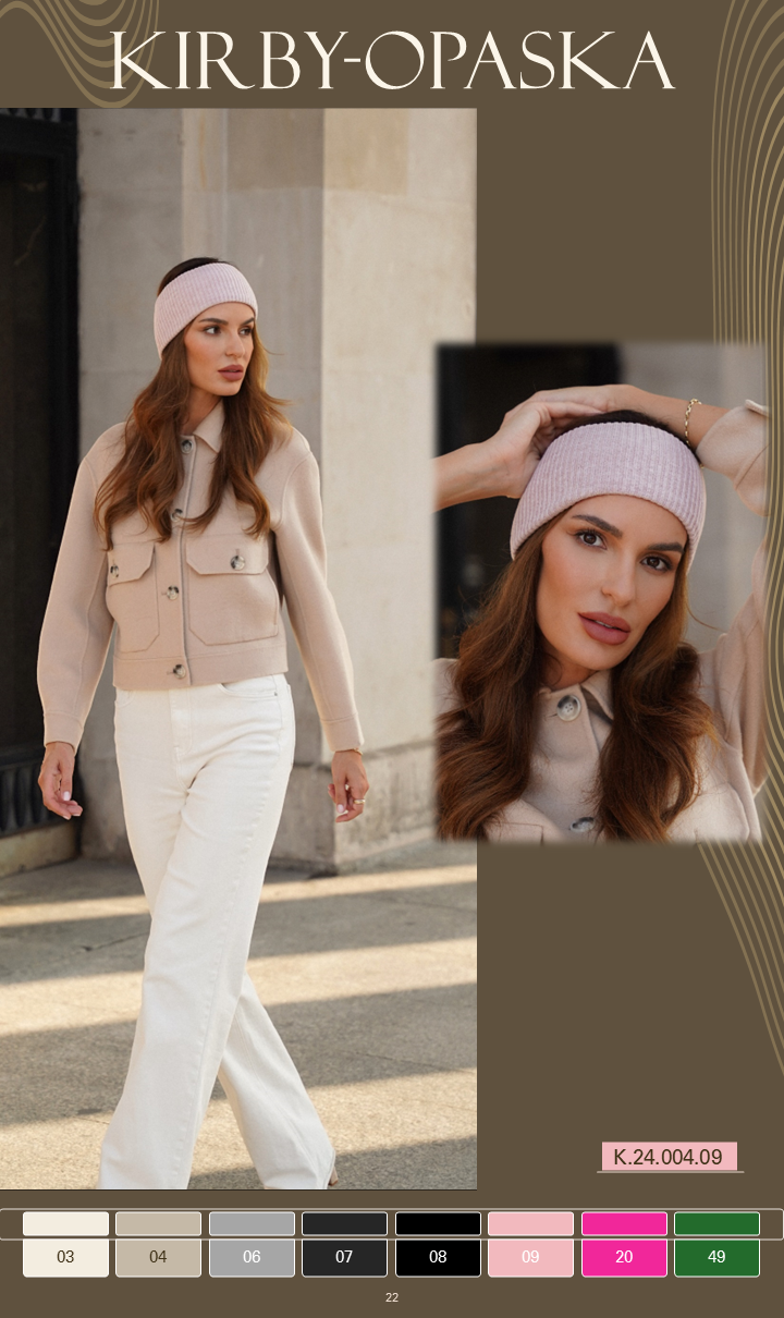 Opaska Damska, Model: Kirby-Opaska, Kolor: różowy, Skład materiału: 52% Wiskoza; 26% Pbt; 22% Poliamid, Przeznaczenie: Jesień/Zima, Rozmiar: Uniwersalny (54-60)