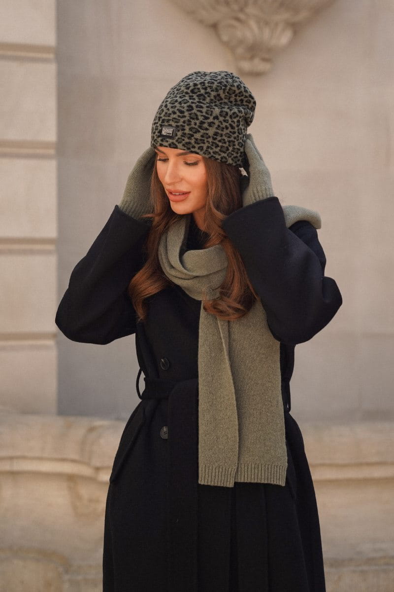 Čepice, Model: Panji, Barva: khaki, Složení materiálu: 80% Vlna; 20% Polyamid, Určení: Podzim/Zima, Velikost: Univerzální (54-60) (Čepice, fotografie 4)