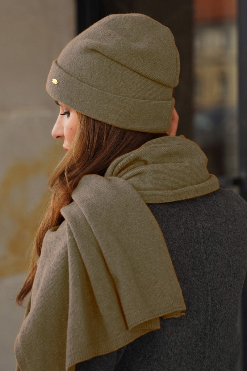 Čepice, Model: Krokus, Barva: khaki, Složení materiálu: 80% Vlna; 20% Polyamid, Určení: Podzim/Zima, Velikost: Univerzální (54-60) (Čepice, obrázek 2)