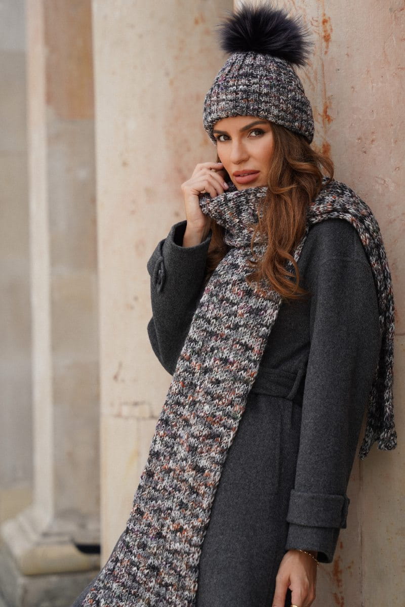 Model: Pavone-Szalik, Kolor: grafitowy, Skład materiału: 75% Poliakryl; 25% Wełna