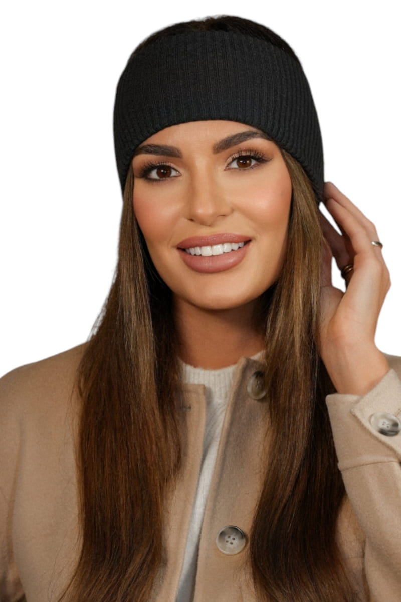 Opaska Damska, Model: Kirby-Opaska, Kolor: grafitowy, Skład materiału: 52% Wiskoza; 26% Pbt; 22% Poliamid, Przeznaczenie: Jesień/Zima, Rozmiar: Uniwersalny (54-60)