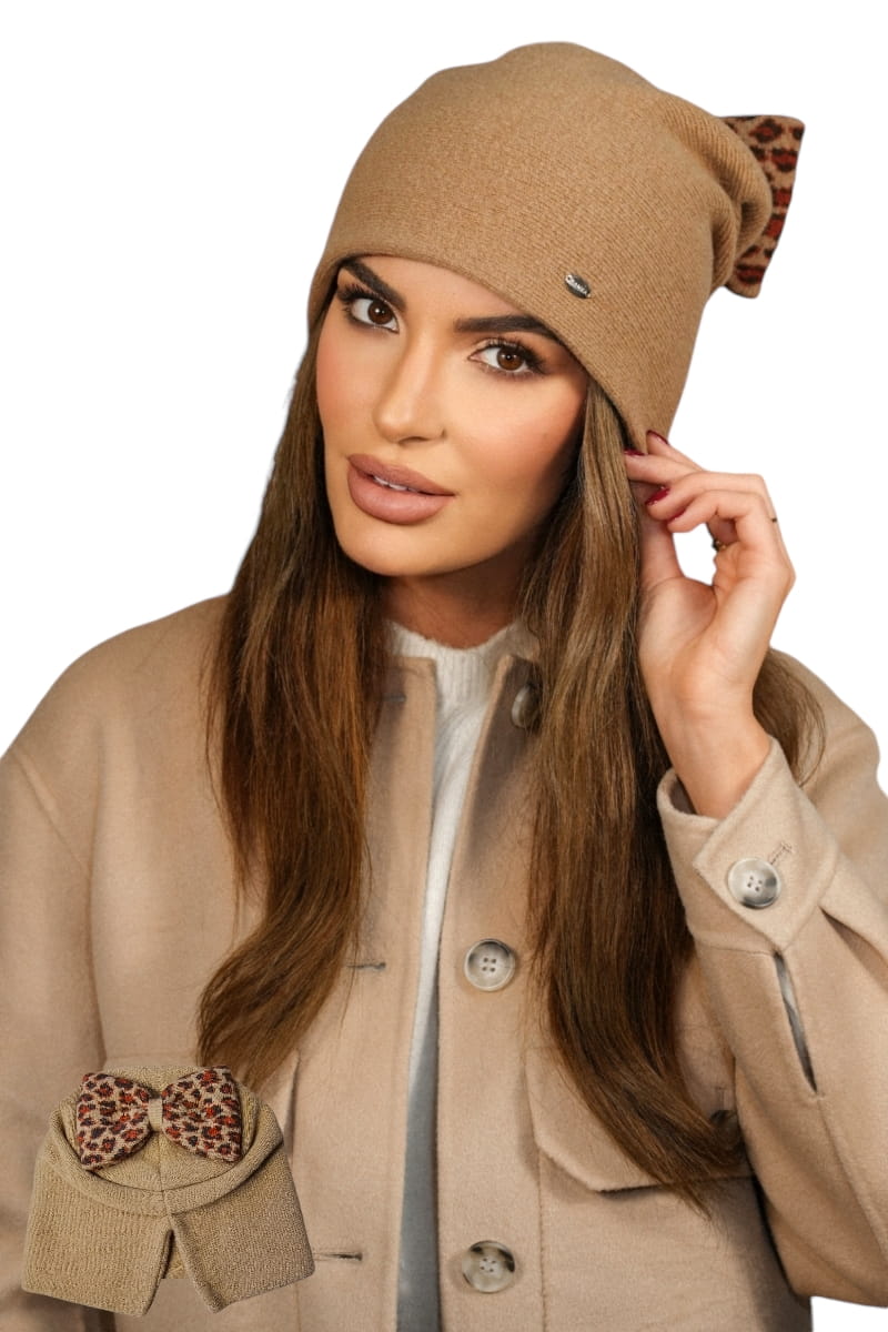 Čepice, Model: Kiku, Barva: písková, Složení materiálu: 80% Vlna; 20% Polyamid, Určení: Podzim/Zima, Velikost: Univerzální (54-60)