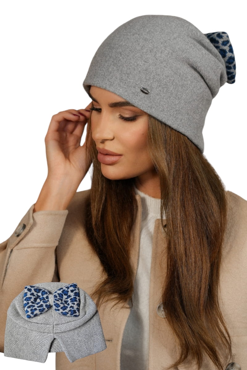 Čepice, Model: Kiku, Barva: šedá, Složení materiálu: 80% Vlna; 20% Polyamid, Určení: Podzim/Zima, Velikost: Univerzální (54-60)
