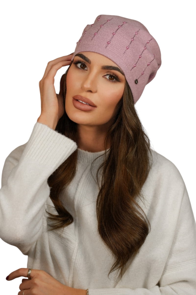 Čepice, Model: Altair, Barva: rose, Složení materiálu: 40% Akryl; 25% Viskóza; 20% Vlna; 15% Elastan, Určení: Podzim/Zima, Velikost: Univerzální (54-60) (Čepice, fotografie 2)