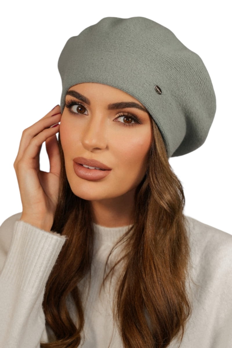 Beret Damski, Model: Kiang, Kolor: miętowy, Skład materiału: 80% Wełna; 20% Poliamid, Przeznaczenie: Jesień/Zima, Rozmiar: Uniwersalny (54-60)