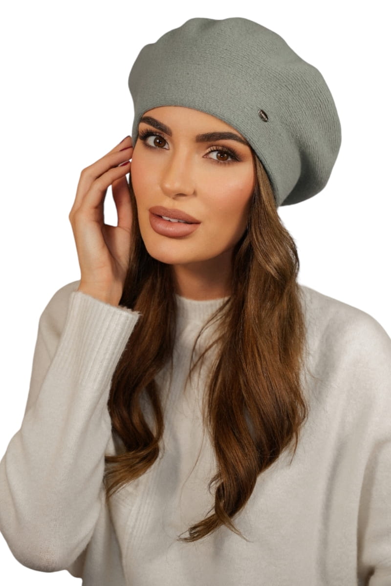 Beret Damski, Model: Kiang, Kolor: miętowy, Skład materiału: 80% Wełna; 20% Poliamid, Przeznaczenie: Jesień/Zima, Rozmiar: Uniwersalny (54-60) (Beret Damski, zdjęcie 2)