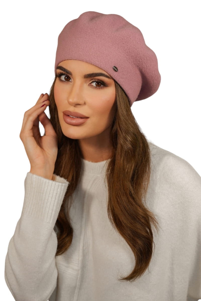 Beret Damski, Model: Kiang, Kolor: ash rose, Skład materiału: 80% Wełna; 20% Poliamid, Przeznaczenie: Jesień/Zima, Rozmiar: Uniwersalny (54-60) (Beret Damski, zdjęcie 2)