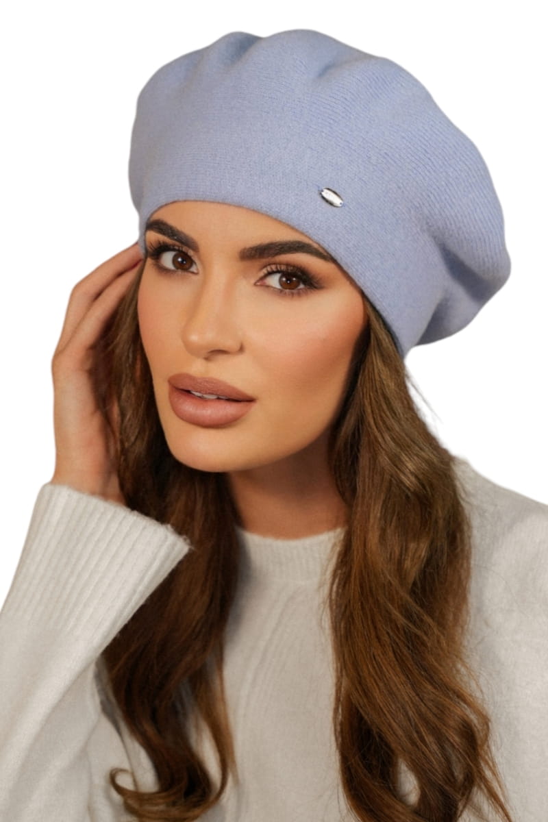 Beret Damski, Model: Kiang, Kolor: błękitny, Skład materiału: 80% Wełna; 20% Poliamid, Przeznaczenie: Jesień/Zima, Rozmiar: Uniwersalny (54-60)