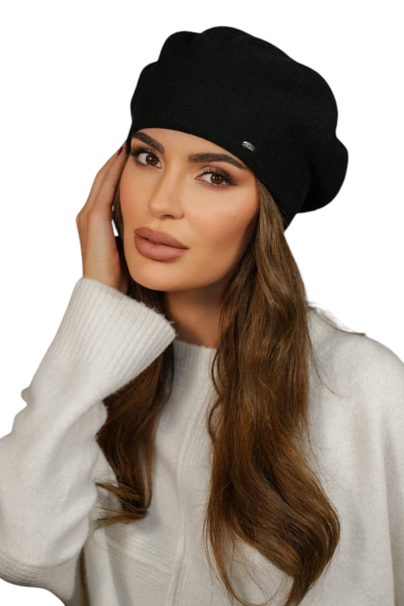 Klasyczny czarny beret Kiang z 80% wełny, doskonały dodatek na jesień i zimę | manufacture | Spironik.pl