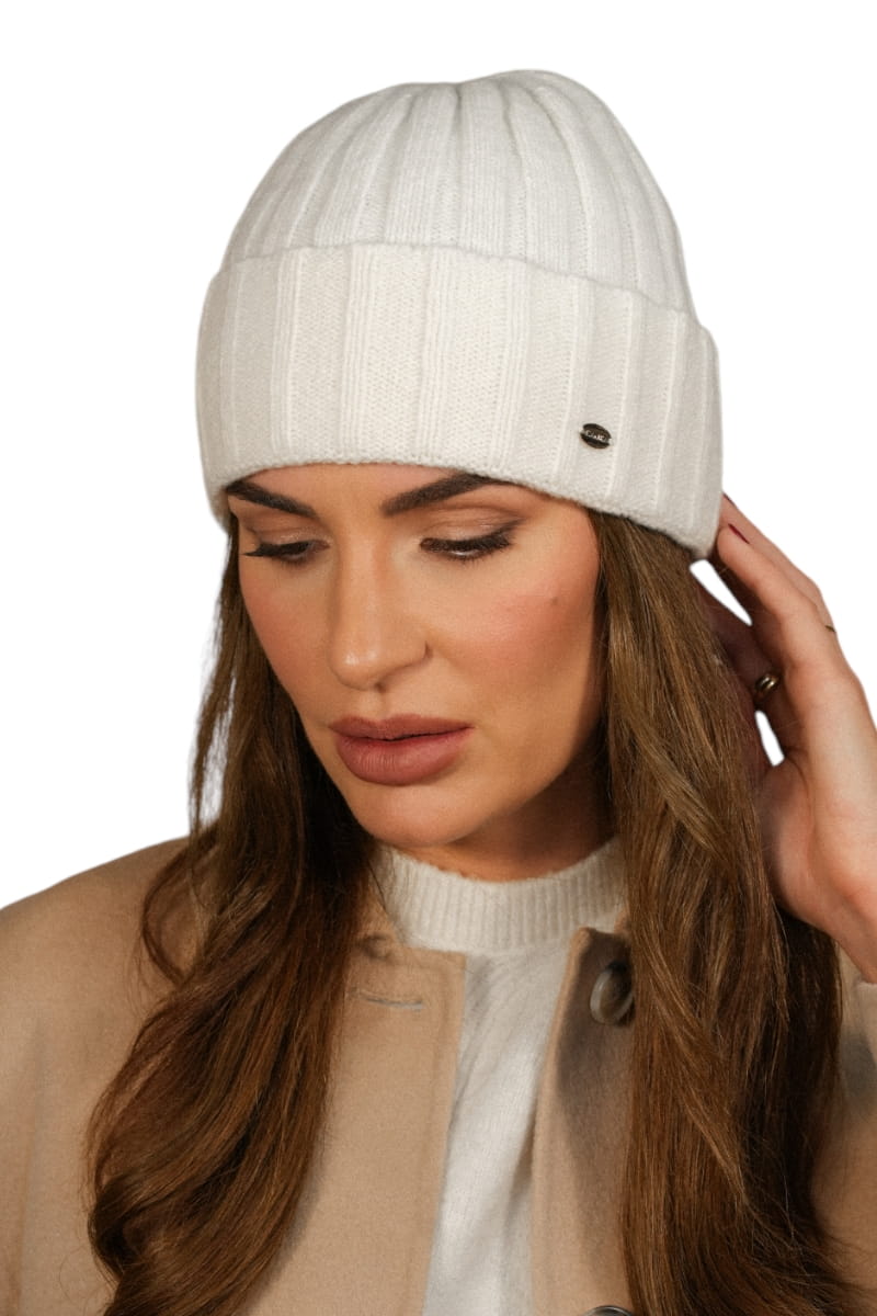 Čepice, Model: Tahira, Barva: ecru, Složení materiálu: 80% Vlna; 20% Polyamid, Velikost: Univerzální (54-60)