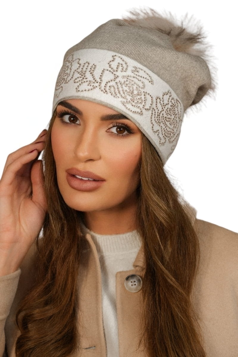 Čepice, Model: Liliana, Barva: béžová, Složení materiálu: 55% Akryl; 30% Vlna; 15% Polyamid, Velikost: Univerzální (54-60)
