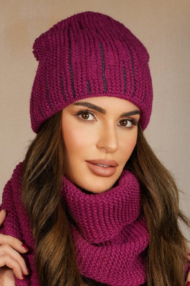 Čepice, Model: Habis, Barva: fuchsie, Složení materiálu: 75% Poliakryl; 15% Vlna; 10% Alpaka, Určení: Podzim/Zima, Velikost: Univerzální (54-60) (Čepice, obrázek 2)