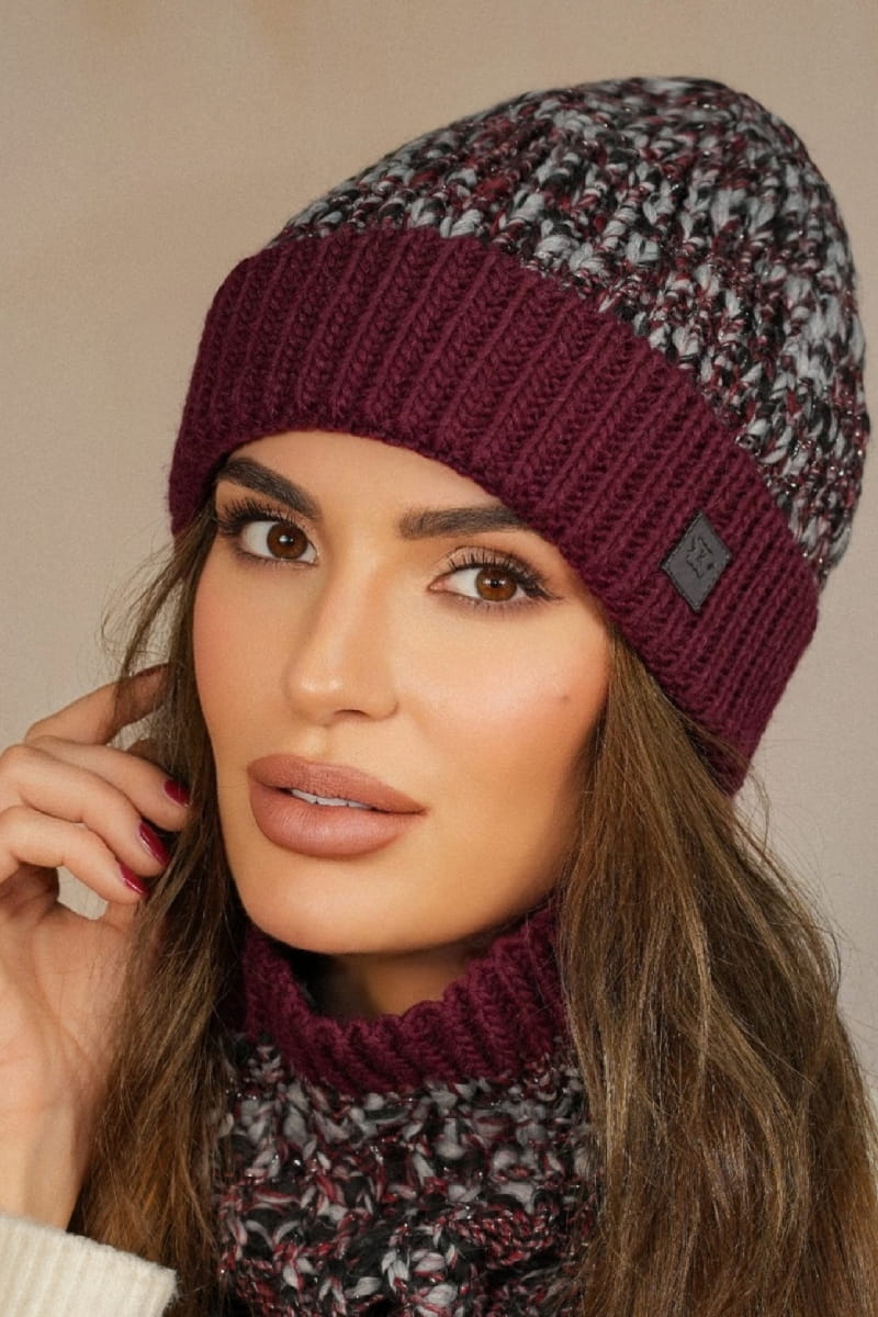 Čepice, Model: Morela, Barva: bordó, Složení materiálu: 40% vlna; 37% polyakryl; 19% alpaka; 4% polyester, Velikost: univerzální (54-60) (Čepice, obrázek 2)