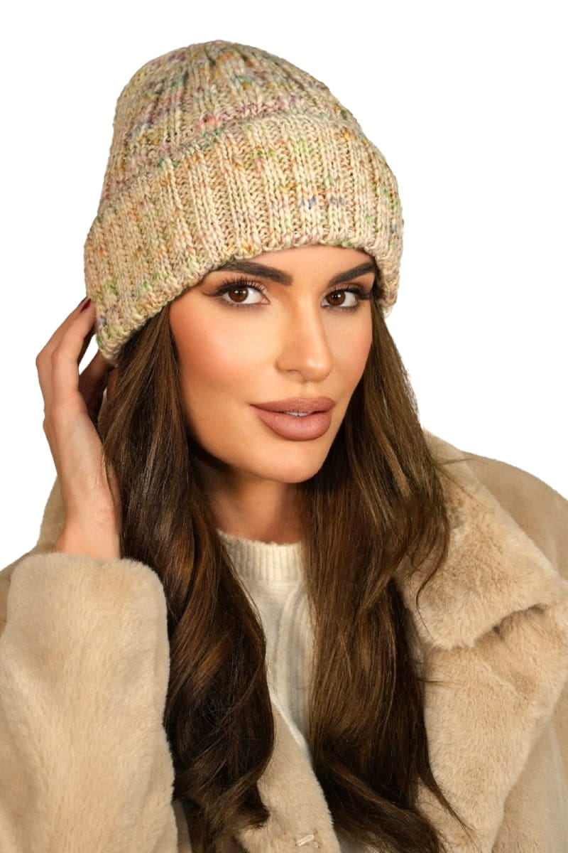 Čepice, Model: Hasu, Barva: ekru, Složení materiálu: 75% Poliakryl; 25% Vlna, Určení: Podzim/Zima, Velikost: Univerzální (54-60)