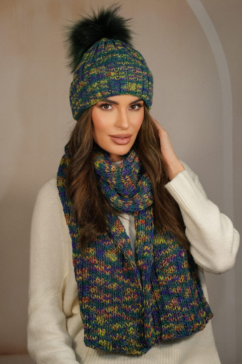 Model: Pavone-Szalik, Kolor: zielony, Skład materiału: 75% Poliakryl; 25% Wełna