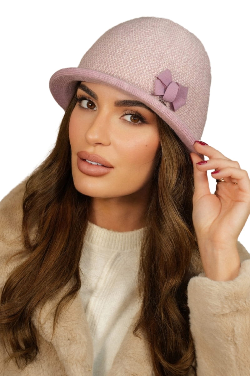 Kapelusz Damski, Model: Dante, Kolor: ciemny różowy, Skład materiału: 50% Akryl; 30% Wełna; 10% Wiskoza; 10% Alpaka, Przeznaczenie: Jesień/Zima, Rozmiar: Uniwersalny (54-60)