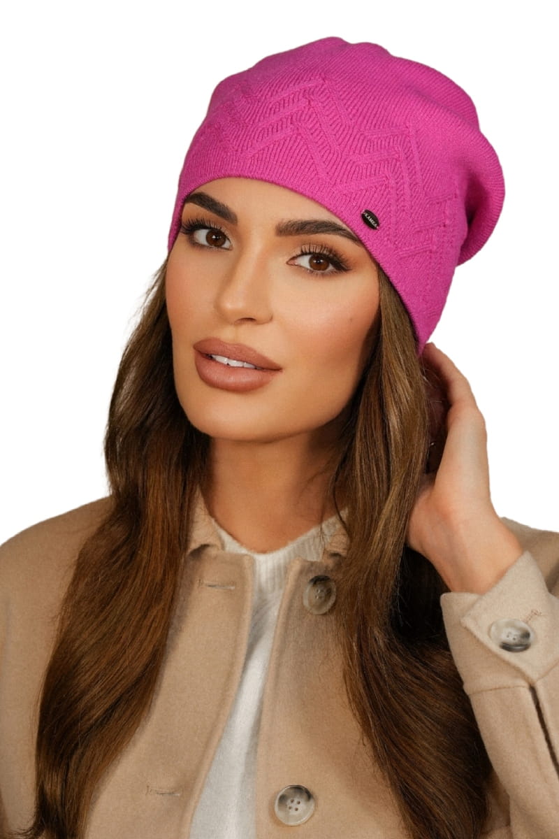 Czapki, Model: Baihe, Kolor: fuksja, Skład materiału: 52% Wiskoza; 26% Pbt; 22% Poliamid, Przeznaczenie: Jesień/Zima, Rozmiar: Uniwersalny (54-60)