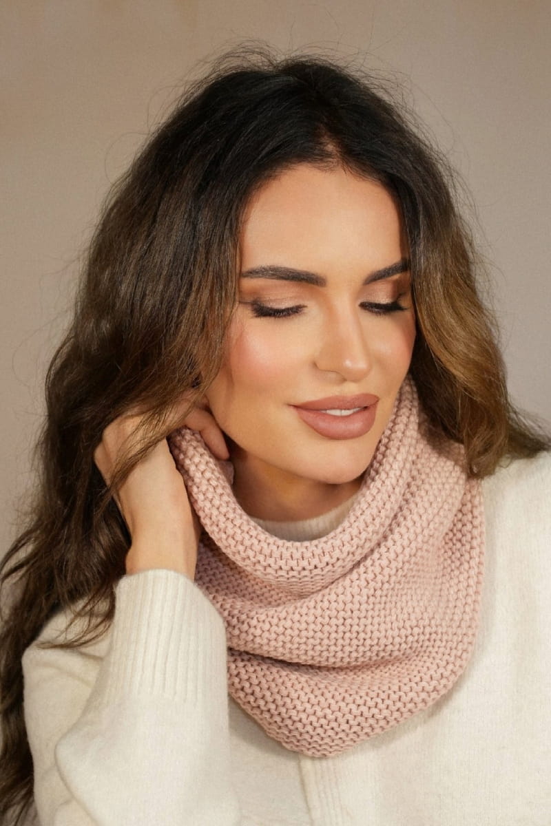 Komin Dámský, Model: Leona-Komin, Barva: růžová, Složení materiálu: 50% Akryl; 30% Vlna; 20% Polyamid (Komin Dámský, fotografie 2)