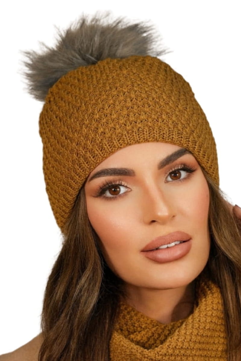 Czapka Damska, Model: Rubbi, Kolor: musztardowy, Skład materiału: 50% Akryl; 30% Wełna; 20% Poliamid, Przeznaczenie: Jesień/Zima, Rozmiar: Uniwersalny (54-60)