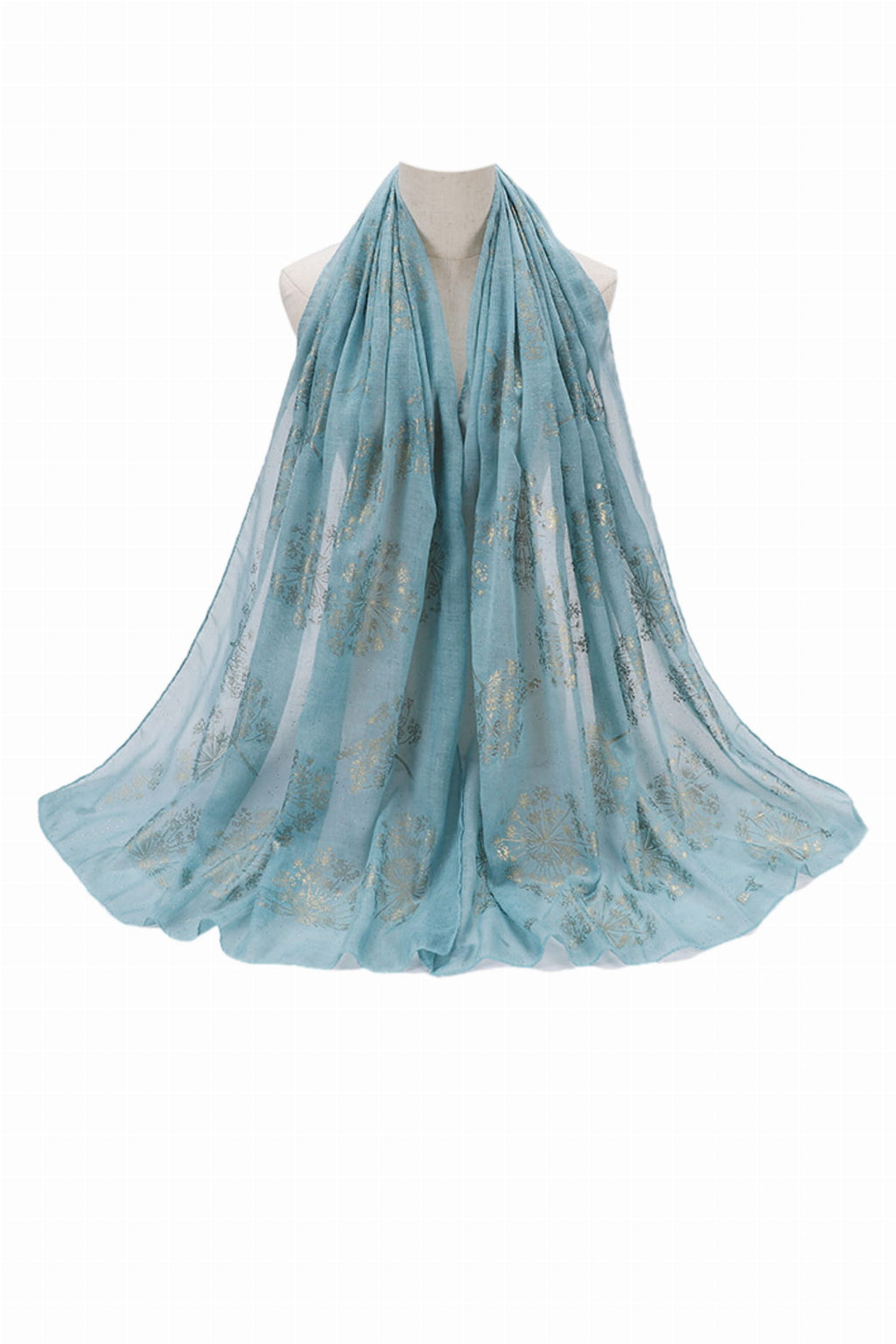 Dámský šátek, Model: H150-4//T34//13, Barva: tyrkysová, Složení materiálu: 80% Bavlna; 20% Polyester, Určení: Vícesezónní, Rozměry(délka/šířka): 180cm/70cm
