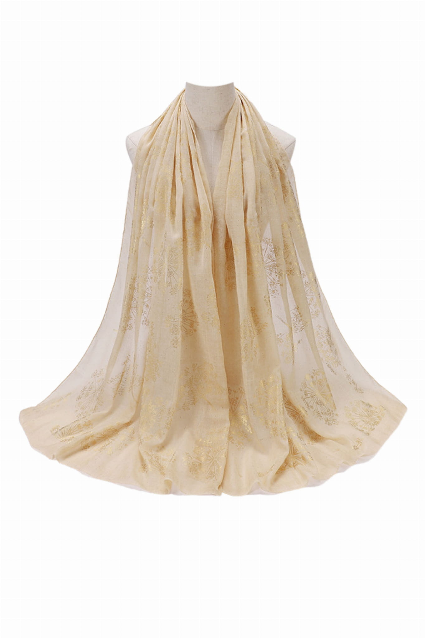 Dámský šátek, Model: H150-6//T34//13, Barva: béžová, Složení materiálu: 80% Bavlna; 20% Polyester, Určení: Vícesezónní, Rozměry(délka/šířka): 180cm/70cm