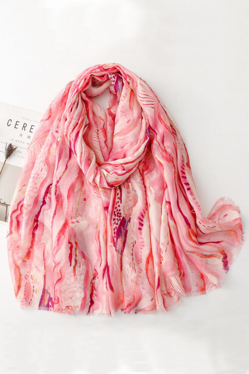 Model: C2012-4//T26//5, Kolor: różowy, Skład materiału: 50% Wiskoza; 50% Bawełna, Przeznaczenie: Wielosezonowe, Wymiary(długość/szerokość): 180cm/90cm