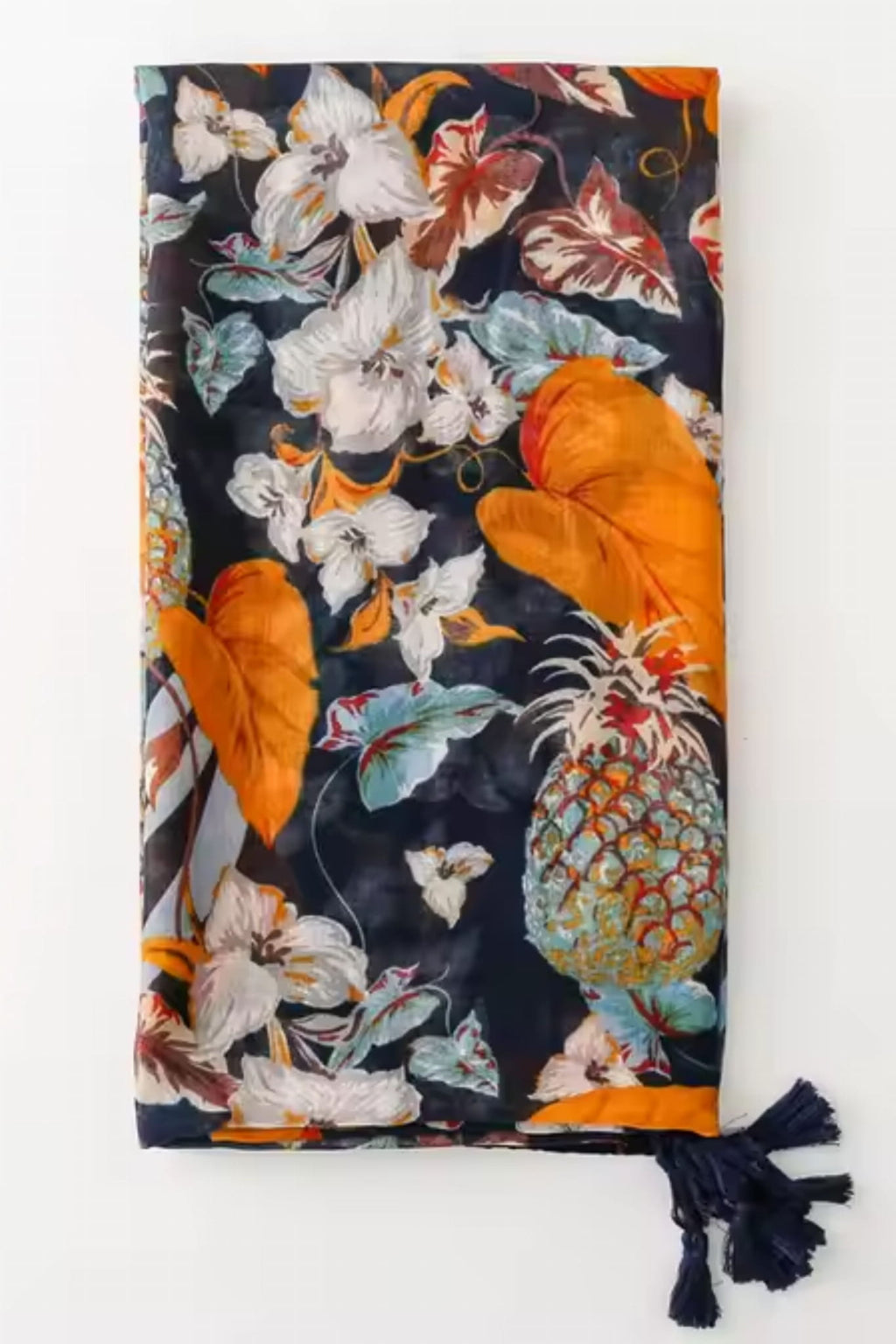 Szalik Damski, Model: C2052-1//T25//4, Kolor: granatowy, Skład materiału: 50% Wiskoza; 50% Bawełna, Przeznaczenie: Wielosezonowe, Wymiary(długość/szerokość): 180cm/90cm